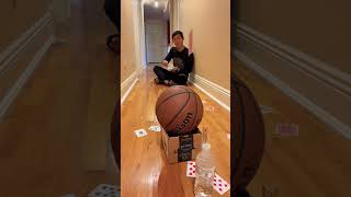 Crazy trick shot 🃏🏀#shorts #crazytricks #trickshots #insane #cardtrick