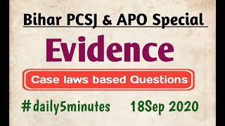 Evidence Act for PCSJ & APO #landmarkcases #evidencemcqs #uppcsj #biharpcsj #biharapo #upapo