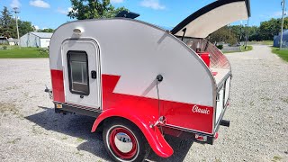 HOMEMADE TEARDROP CAMPER TRAILER RETRO VINTAGE GLAMPER CANNED HAM