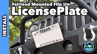 Flip Up License Plate Holder mounted on Fairlead.