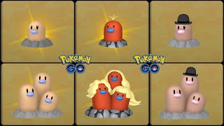 Pokemon Go: Evolving Shiny Kanto & Alola Diglett into Shiny Kanto & Alola Dugtrio