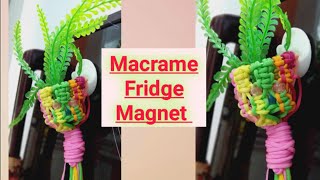 Beautiful...Macrame Fridge Magnet //How To Make Macrame mini flower 🌺 Holder DIY