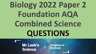 Biology combined 2F 2022 questions AQA Science