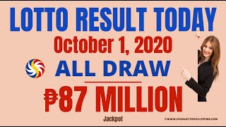 PCSO Lotto Result Today October 01, 2020