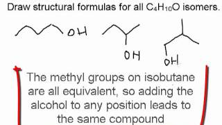 Lecture Problem: Draw all the constitutional isomers of C4H10O