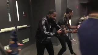 Footage of Tank Davis smacking a fans Cellphone last night in the Ba