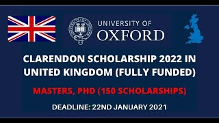 Clarendon Scholarship 2022 in UK  | Fully Funded