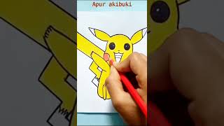 Drawing of Pikachu | How to draw Pikachu | Easy cartoon drawing | #shorts