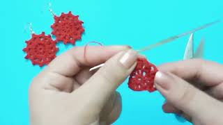 Red Galaxy Earring Crochet Tutorial| Earrings Series by SakinArt