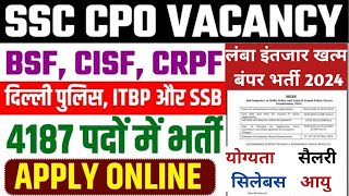 SSC CPO 2024 Vacancy | SSC CPO Notification 2024 | SSC CPO Syllabus 2024 | SSC CPO | SSC CPO SI 2024