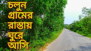 গ্রামের সবুজ শ্যামল রাস্তার দৃশ্য।