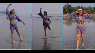 Malayalam Actress Moksha's latest very hot dance in the beach