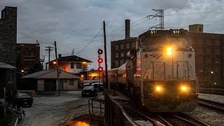 1080p HD: AMTK 517 West, the AMTK 341 train - Chicago IL.