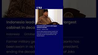 Indonesia leader sworn in with largest cabinet in decades