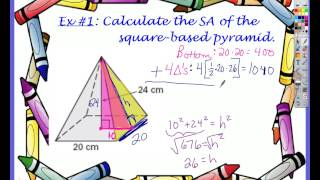 Chapter B, Video #3 - Surface Area of Pyramids