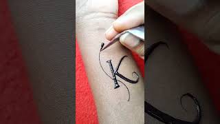 Stylish 'K'Letter Tattoo Mehndi Design #shorts #mehndi #mehndidesign #tattoo #letters#tattoo#viral..