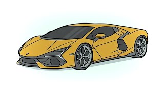 How to draw a LAMBORGHINI REVUELTO/ drawing Lambo 2024