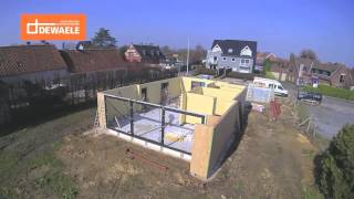 Montage van de houtskelet kijkwoning in De Pinte (timelapse)