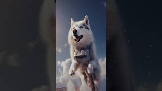 Siberian Husky ON A ROCKET #shorts #ai #aiart #digitalart #siberianhusky #dog