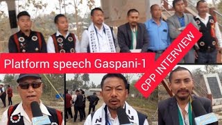 CPP INTERVIEW TO GASPANI-I CANDIDATURE AT PLATFORM SPEECH