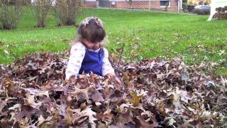 Peyton Playing in Leaves