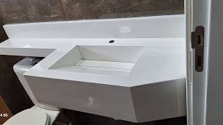 FABRIQUEI UM LAVATÓRIO EM PORCELANATO ACETINADO. WHATSAPP 15 996492517.