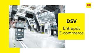 Solution logistique ecommerce automatisée pour DSV avec AGV et système de tri et de convoyage aérien