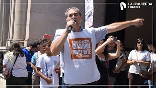 Segunda día de paro docente: Juan Luis Veliz en el acto frente a ATEP