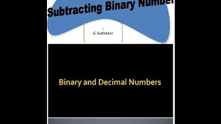 Subtracting Binary Numbers (in TELUGU)