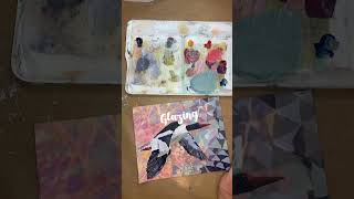 Collaging and Glazing a Common Merganser #artprocessvideo #collage #acrylicpainting