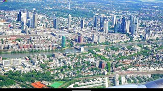 Approach FRA Frankfurt Airport, Skyline, Landeanflug, Landung, Landing, Approaching