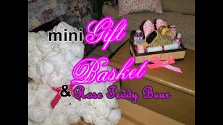 DIY- Miniature Gift Basket & Rose Teddy Bear