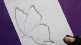 How to draw butterfly easy step by step || butterfly sketch easy || butterfly drawing