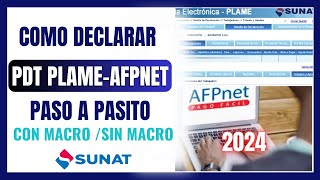 🟠 Como declarar el PDT PLAME  y AFP NET  2024 | Tutorial paso a paso SUNAT desde cero