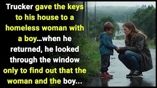 A trucker gave the keys to his house to a homeless woman with a boy…when he returned he was shocke