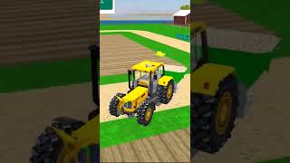 Playing with tractors moving hay and rocks | Tractors for kids #shorts