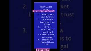 How to Set up A Trust? #freeguide #howtocreatetrust? #fyp #trust101