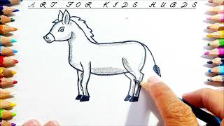 how to draw donkey drawing easy step by step #viralvideo #easydrawing #drawing #drawingideas #diy