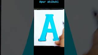 Easy letter 'A' drawing using sketch pen | How to draw 'A' | #shorts |