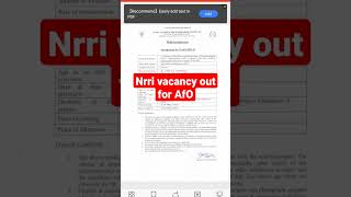 AFO by ICAR-NRRI vacancy