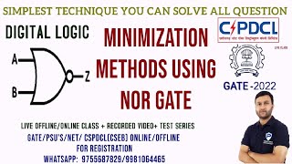 NOR GATE Designing & Minimization | Digital Circuits | GATE|CSPDCL(CSEB)| PSU's |CS | IT | EE | EC