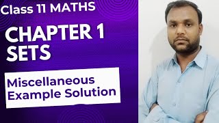 Class 11 Maths  (Ncert) chapter 1 SETS Exercise Miscellaneous Examples