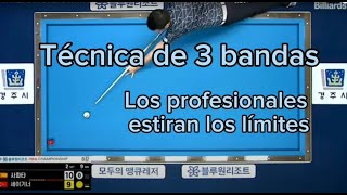 SOLUCIONES CON BOLA 2 CASI PEGADA A BANDA. 3 bandas nivel avanzado - Técnica.