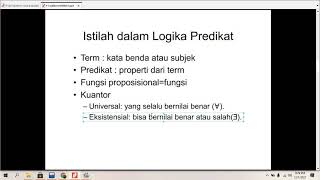 Penjelasan tentang materi logika predikat (Logika ,Ilmu Komputer)