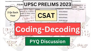 UPSC CSAT *CODING-DECODING*  UPSC 2023 #csat #csatpyq #upsccsat *Honest* UPSC Prelims 2023 #upsccsat