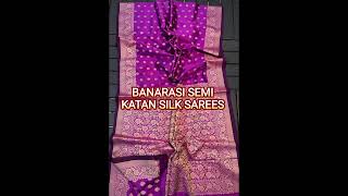 BANARASI SEMI KATAN SILK SAREES/FESTIVE & WEDDING COLLECTION/SILK SAREE #banarasisaree#shortvideo