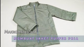 Makromajasduit membuat jaket puffer pria (bahan taslan milky)