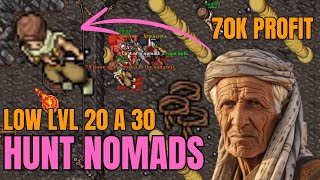 TIBIA - HUNT NOMAD + ARITO TASK ACESSO NOMAD CAVE, 70K PROFIT MELHOR HUNT PARA ROPE BELT