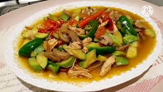 tumis zucchini jamur ayam suwir