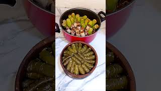 صنية الوليمة بالمحاشي 😋 وبنص كيلو من اللحمة هنعمل طاجن ورق عنب وطاجن كرنب #محشي #food #اكسبلور